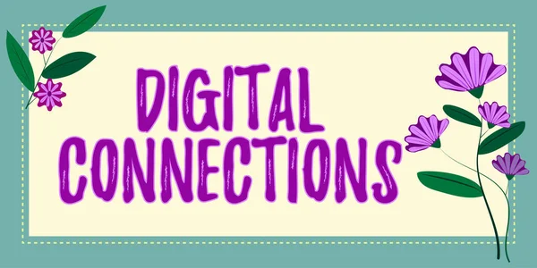 Podpis Koncepcyjny Digital Connections Business Showcase Wirtualnej Sieci Łączącej Użytkownika — Zdjęcie stockowe
