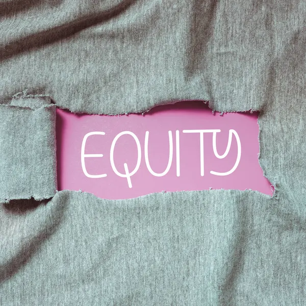 Segno Scrittura Mano Equity Business Approccio Qualità Essere Equa Imparziale — Foto Stock