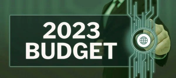 Exibição Conceitual 2023 Orçamento Word Business Plano Financeiro Para Ano — Fotografia de Stock