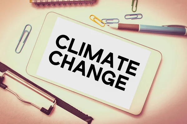 Inspiratie Toont Teken Klimaatverandering Concept Betekent Toename Van Mondiale Gemiddelde — Stockfoto