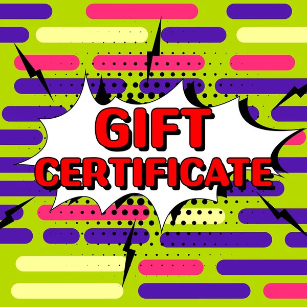 Concerepeption Caption Gift Certificate Business Approach Incertificate — 스톡 사진