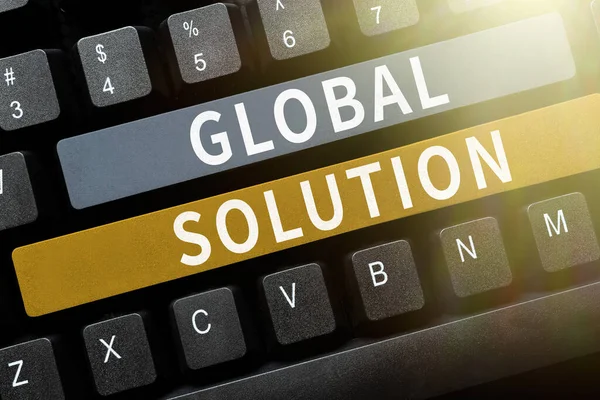 Handschrift Zeichen Global Solution Geschäftsidee Prototypen Die Verschiedene Internationale Probleme — Stockfoto
