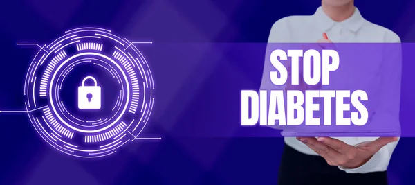 Tekst Pokazujący Inspirację Stop Cukrzycy Podejście Biznesowe Poziom Cukru Krwi — Zdjęcie stockowe