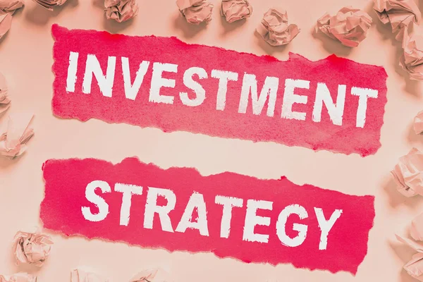 手書きテキスト投資戦略 ルール手順行動の概念写真セット投資家へのガイド — ストック写真