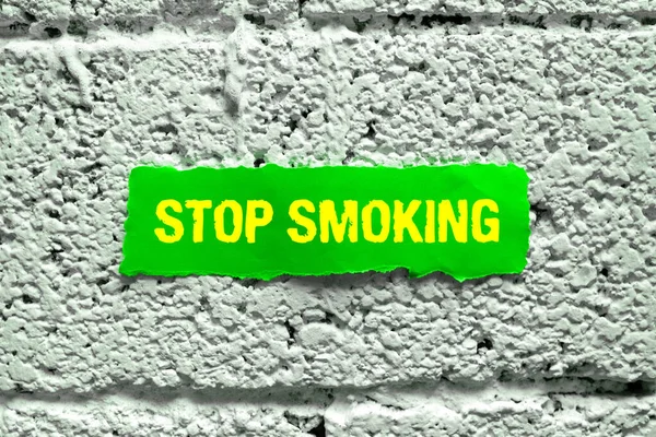 Handschrift Tekst Stoppen Met Roken Conceptuele Foto Stoppen Stoppen Van — Stockfoto