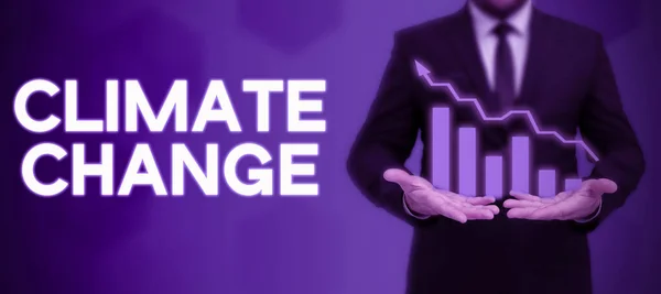 Знак Отображения Изменения Климата Бизнес Идея Увеличение Глобальной Средней Температуры — стоковое фото