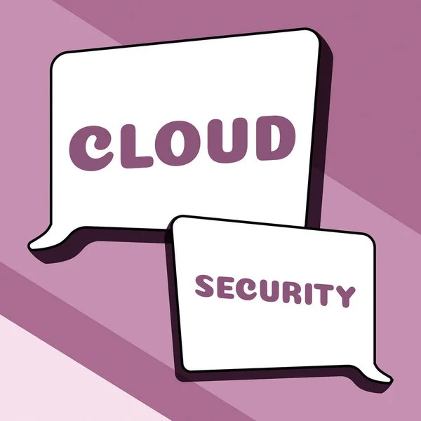 Textová Značka Ukazující Cloud Security Obchodní Koncept Uložení Zabezpečeného Systému — Stock fotografie