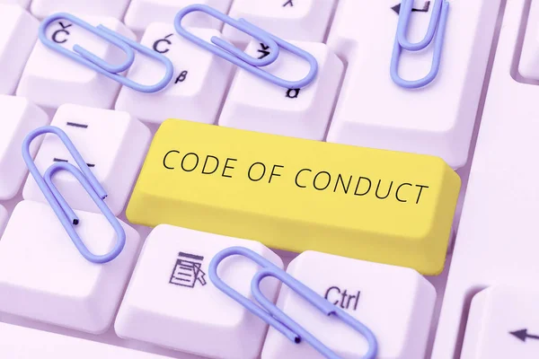 Affichage Conceptuel Code Conduite Internet Concept Règles Éthique Codes Moraux — Photo
