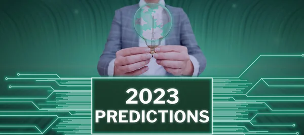 Text Tecken Som Visar 2023 Förutsägelser Internet Begreppslista Över Saker — Stockfoto