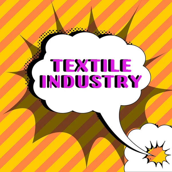Концептуальный Дисплей Текстильная Промышленность Бизнес Концепция Производства Распределения Пряжи Ткани — стоковое фото