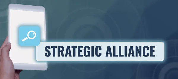 Текстовий Знак Показує Стратегічний Альянс Слово Язку Між Державами Партіями — стокове фото