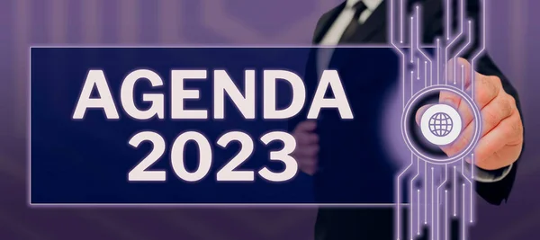 Panneau Affichant Agenda 2023 Liste Des Activités Proposées Par Les — Photo