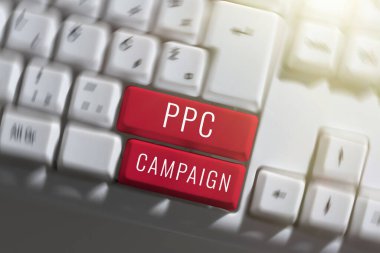 Ppc Kampanyasını gösteren metin işareti, Kavrama demek ürün ve hizmetlerini tanıtmak için PPC 'yi kullanın demek.