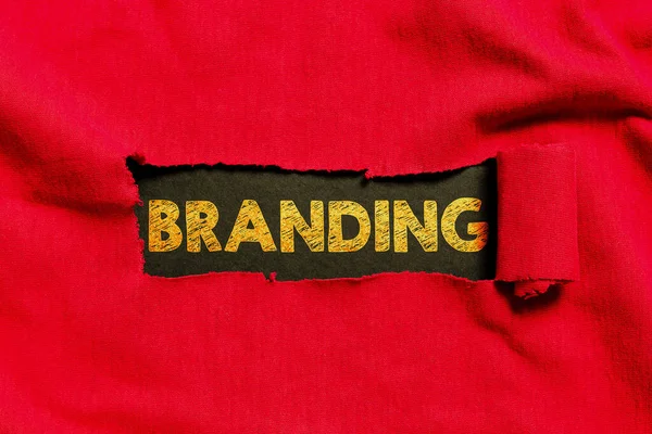 Text Zeigt Inspiration Branding Business Ansatz Promotion Des Produkts Durch — Stockfoto