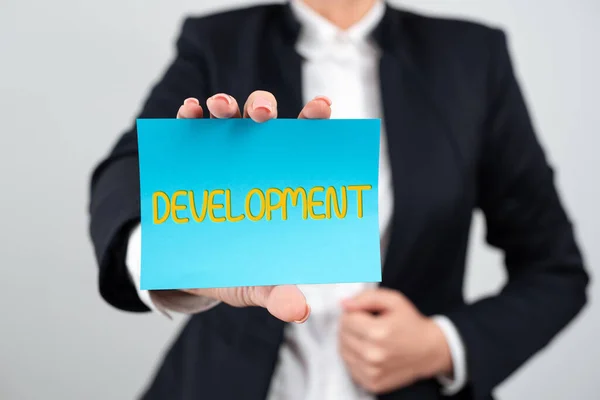 Sign Displaying Development Business Idea Cycle Which Somebody Something Grows — Stock Photo, Image