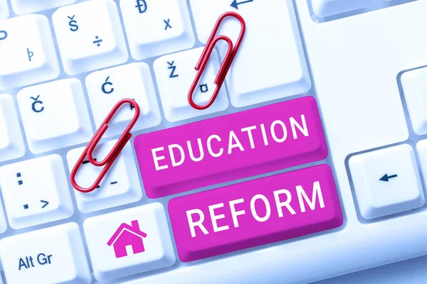 Wyświetlanie Koncepcji Reforma Edukacji Słowo Planowane Zmiany Sposobie Funkcjonowania Systemu — Zdjęcie stockowe
