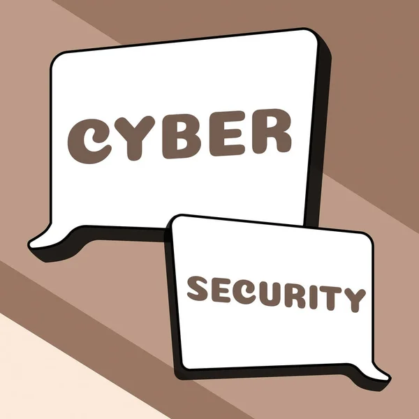 Podpis Conceptual Cyber Security Word Protect Computer System Przed Nieautoryzowanym — Zdjęcie stockowe