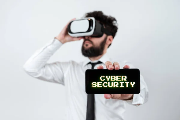 Pisanie Tekstu Cyberbezpieczeństwo Przegląd Biznesowy Chroń System Komputerowy Przed Nieautoryzowanym — Zdjęcie stockowe