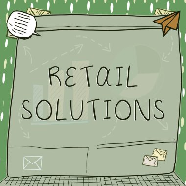 Perakende Çözümleri sunan metin başlığı, daha fazla satış ve müşteri memnuniyetini destekleyen iş fikri süreci