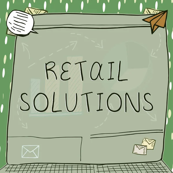 Tekst Bijschrift Presenteren Retail Solutions Business Idee Proces Van Het — Stockfoto