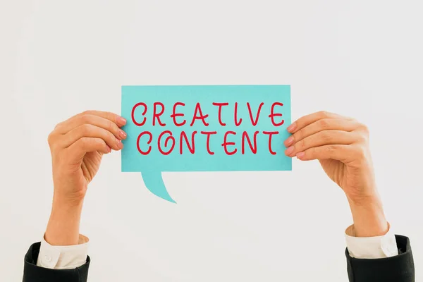 Text Rukopisu Creative Content Word Pro Zobrazení Typem Obsahu Kterém — Stock fotografie