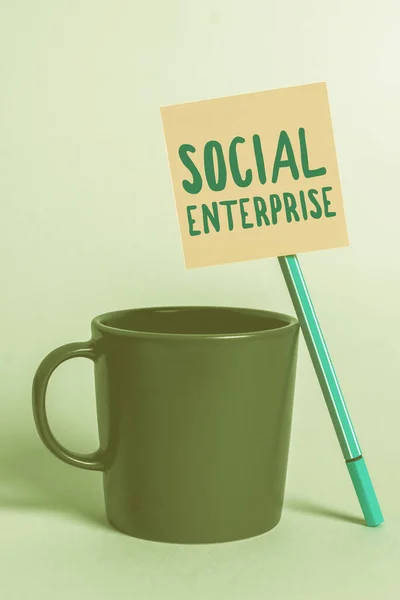 Text sign showing Social Enterprise, Concept meaning It is a business that has specific civil objectives