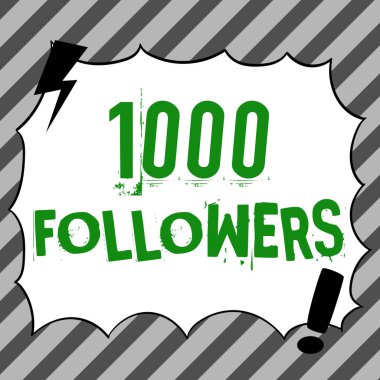 Kavramsal görüntüleme 1000 takipçi, iş fikri birini takip eden bireylerin sayısı
