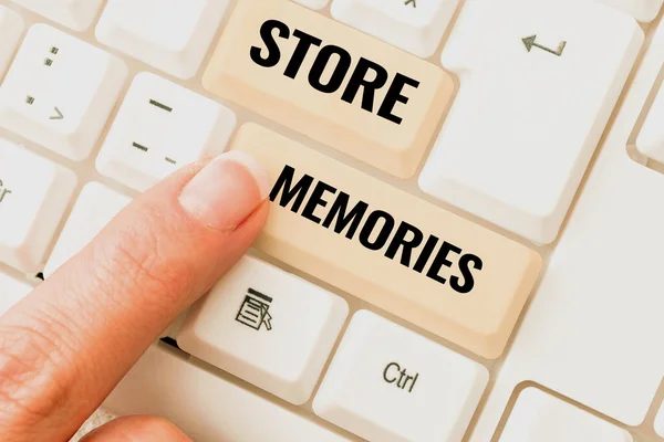 Text Zobrazující Inspiraci Store Memories Business Overview Proces Zadávání Ukládání — Stock fotografie