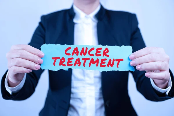 Концептуальная Подпись Cancer Treatment Business Showcase Management Medical Care Given — стоковое фото