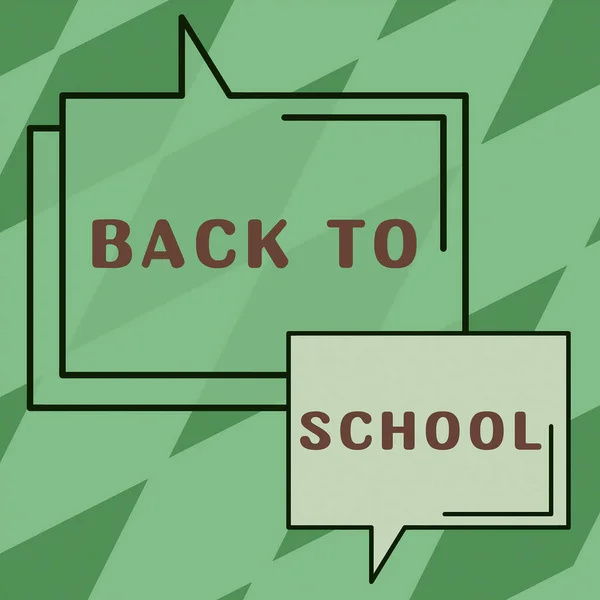 Text Sign Showing Back School Internet Concept New Teachers Friends — Stock Photo, Image
