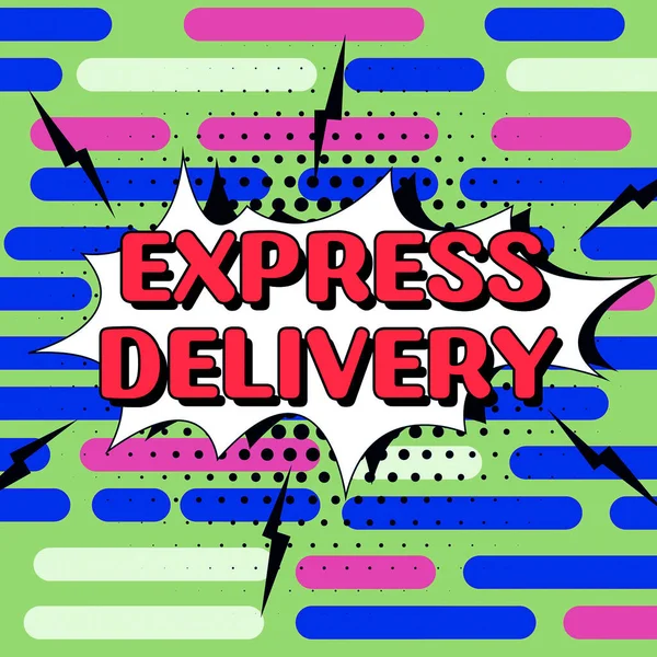 Cartello Visualizzazione Express Delivery Business Idea Accelerare Distribuzione Beni Servizi — Foto Stock