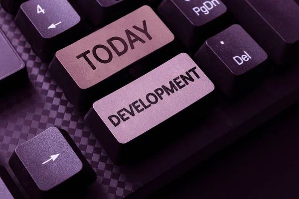 Text Sign Showing Development Business Overview Cycle Which Somebody Something — Stock Photo, Image