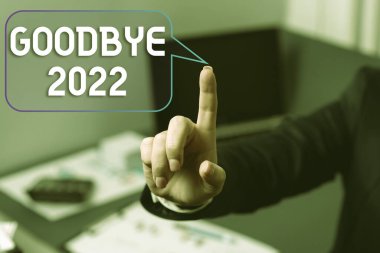 El yazısı tabelası Elveda 2023, iş şovu Mutlu Noeller Yeni Yıl Kutlamaları Yılbaşı