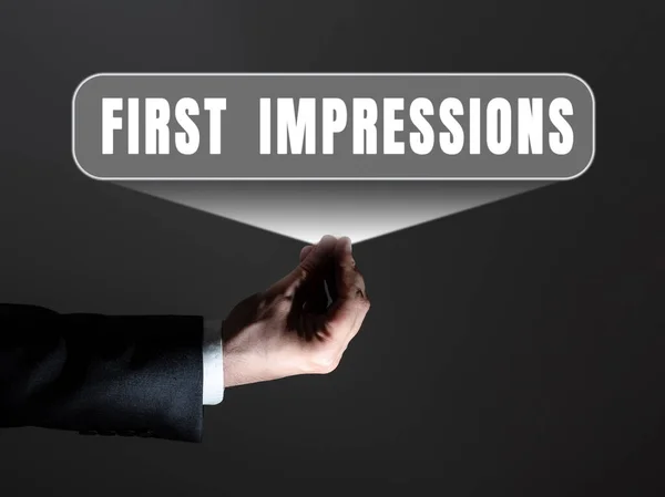 Conceptual Caption First Impressions Business Idea Events One Person Meets — Stock fotografie
