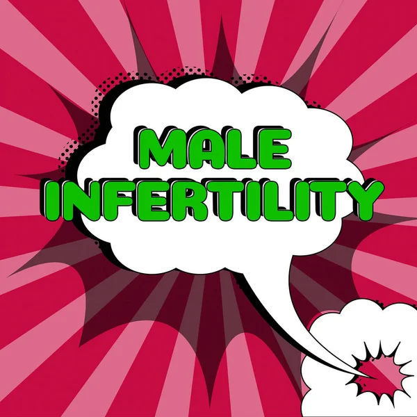 Znak Pisma Męskiej Niepłodności Słowo Napisane Temat Niemożności Spowodowania Ciąży — Zdjęcie stockowe