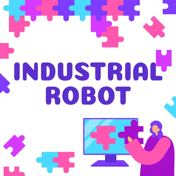 Conceptual Caption Industrial Robot Visión General Del Negocio Mecanismo Robótico — Foto de Stock