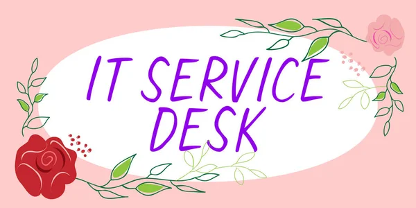 Conceptual Caption Service Desk Concept Technological Support Online Aid Center — 스톡 사진