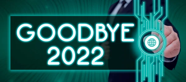 Konceptuell Visning Adjö 2023 Konceptuell Bild God Jul Hälsning Människor — Stockfoto