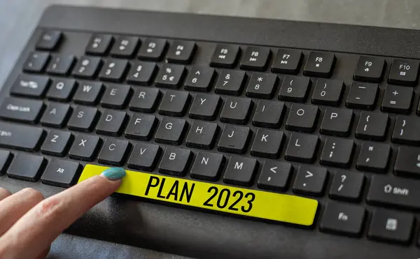Skriv Plan 2023 Affärsidé Detaljerat Förslag För Att Göra Eller — Stockfoto
