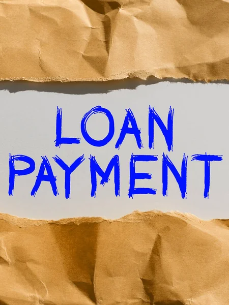 Znak Tekstowy Pokazujący Płatność Kredytu Business Showcase Coś Pożyczonego Lub — Zdjęcie stockowe