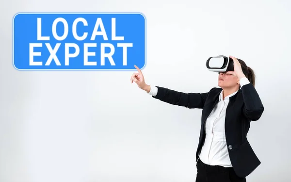 Text Bildtext Presenterar Lokal Expert Business Strategi Erbjuder Expertis Och — Stockfoto