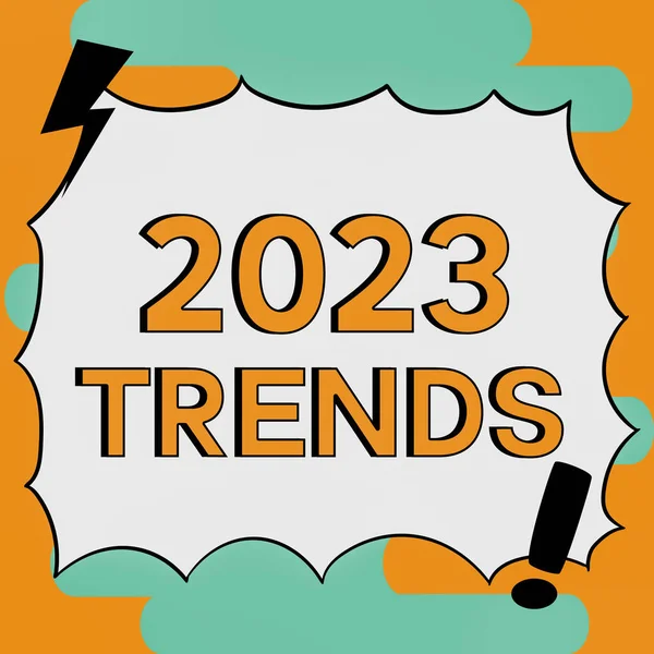 Metin 2023 Trends Yaklaşım Metinleri Anki Yılda Kısa Bir Süre — Stok fotoğraf