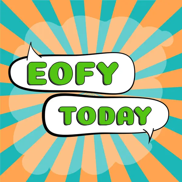 概念标题Eofy 概念指的是在一个财政年度结束时举行的特大甩卖 — 图库照片