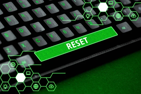 Концептуальный Заголовок Reset Business Concept Cause Device Return Its Factory — стоковое фото