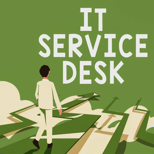 Segnaletica Testo Che Mostra Service Desk Business Concept Supporto Tecnologico — Foto Stock
