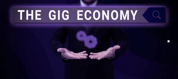 Kézírás Jel Gig Economy Business Showcase Rövid Távú Szerződések Piaca — Stock Fotó