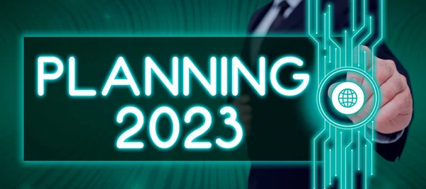 概念展示2023年规划 商业方法从定位的终点开始长期目标 — 图库照片