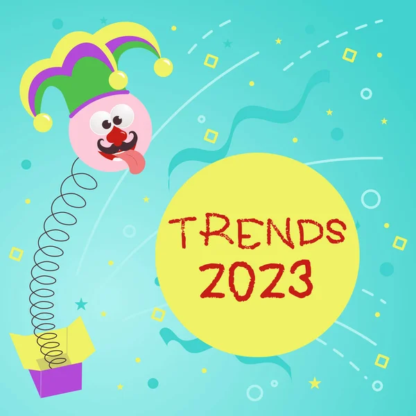 Conceptual Caption Trends 2023 Conceptual Photo Upcoming Year Prevailing Tendency — Stock Photo, Image