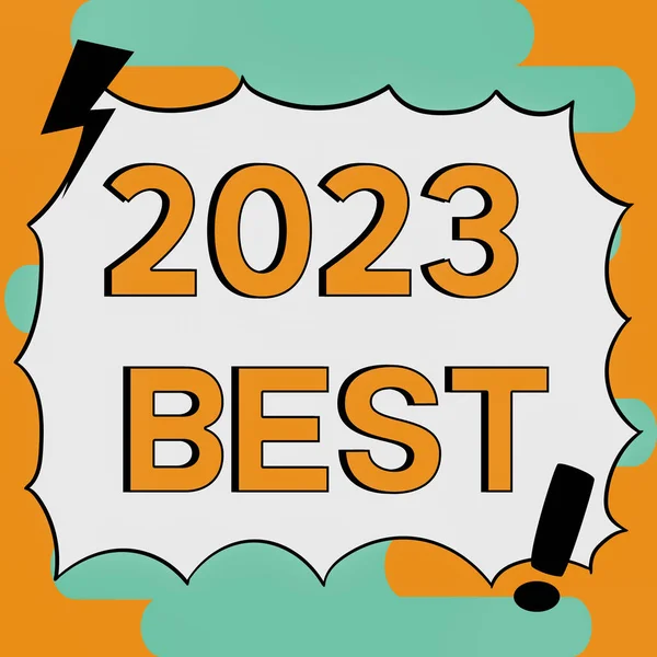 Texto Caligrafia 2023 Melhor Vitrine Negócios Mais Alta Qualidade Feita — Fotografia de Stock