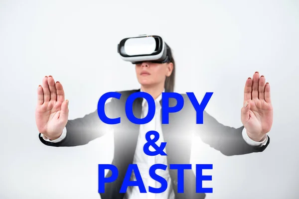 Inspiration Die Zeichen Copy Paste Internet Konzept Nachahmung Transkription Oder — Stockfoto